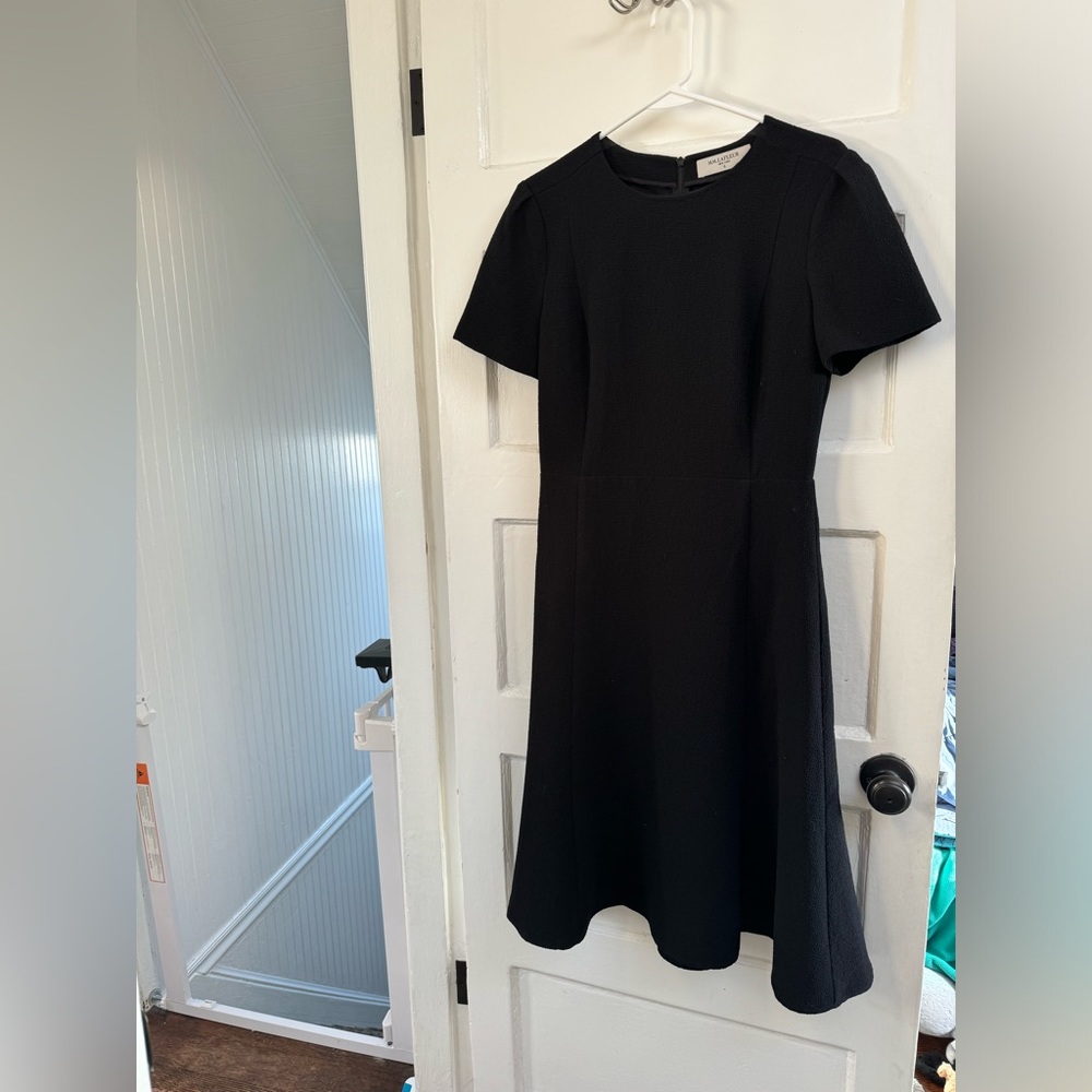 M.M. Lafleur Size 6 Textured Black Midi Dress